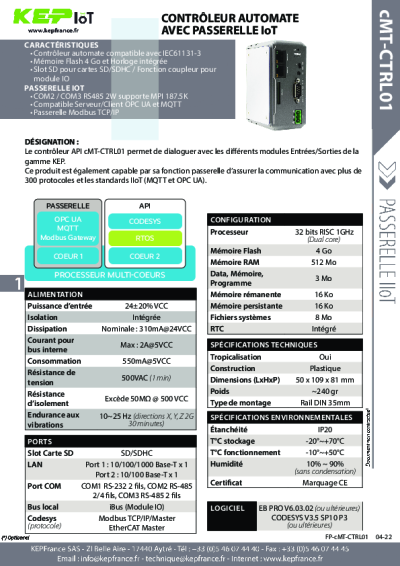 Contrôleur Automate et Gateway IIoT