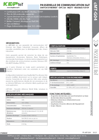 Passerelle IIOT avec switch intégré cMT-G04