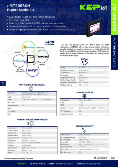 Nouvel IHM 4.3'' de la gamme cMTX-Series - KEP France