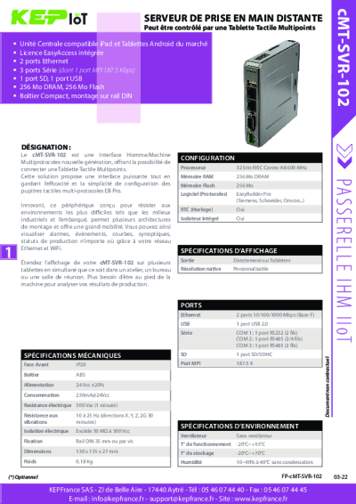 IHM Smart Open Architecture - cMT-SVR-102  - Nouvelle génération 