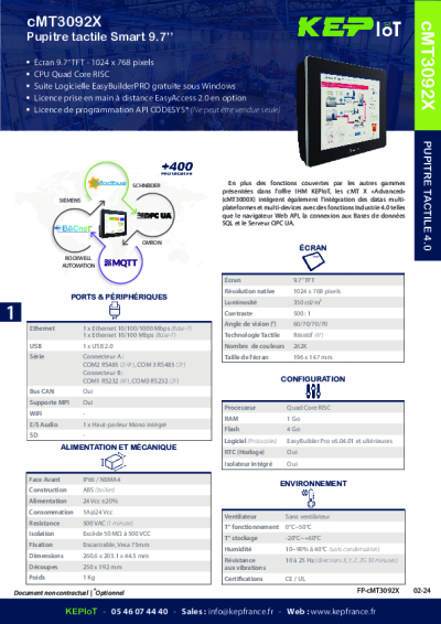 Terminal Weintek  9,7'' Web browser