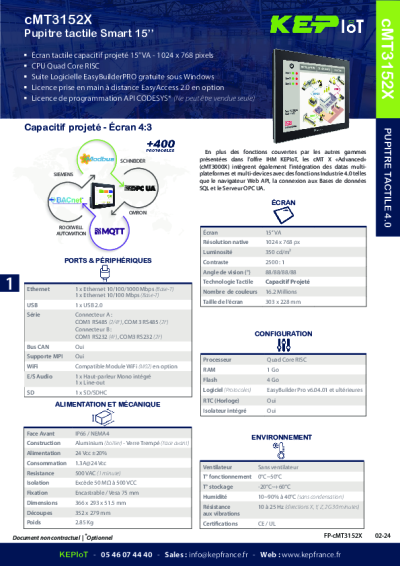 Pupitre 15'' smart cMT3152X - Tactile Capacitif