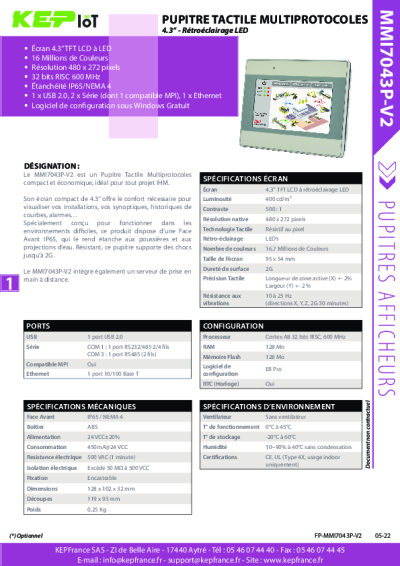 Pupitre tactile- MMI7043P