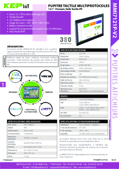 IHM tactile 12'' dalle IPS  - Weintek MT8121XE3