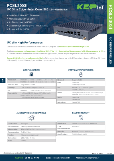 UC industrielle PCSL3003I | Edge computing