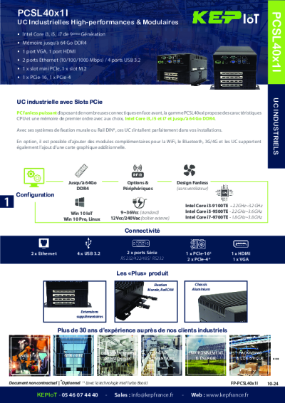 Unité Centrale Industrielle, 3 à 4  slots PCI/PCIe